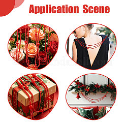 ABS Plastic Pearl Round Bead with Nylon Thread Christmas Trees Decoration&nbsp;HJEW-PH02606