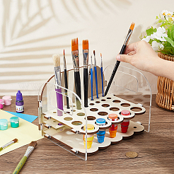 Acrylic & Wood Oil Painting Brush Pen Storage Rack&nbsp;ODIS-WH0043-245