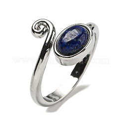 Natural Gemstone Adjustable Rings&nbsp;RJEW-K269-08P