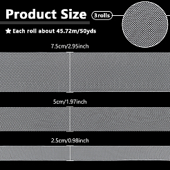 3 Rolls 3 Styles Elastic Polyester Deco Mesh Ribbons&nbsp;DIY-NB0013-55B