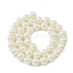 Round Shell Pearl Beads Strands&nbsp;BSHE-XCP0001-25A-02