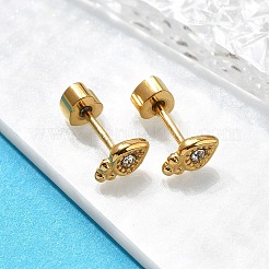 Ion Plating(IP) 304 Stainless Steel Carrot Stud Earrings&nbsp;EJEW-A118-20G-02