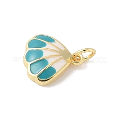 Brass Enamel Shell Shaped Charms&nbsp;KK-B148-02G
