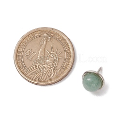 Half Round Natural & Synthetic Mixed Stone Cabochon Map Pins&nbsp;AJEW-TB00019