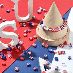 200Pcs 10 Styles Independence Day Handmade Polymer Clay Beads&nbsp;CLAY-FS0001-56