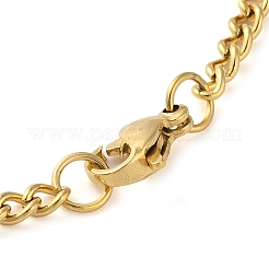 304 Stainlessa Steel Curb Chain Pendant Necklaces&nbsp;NJEW-H034-05G