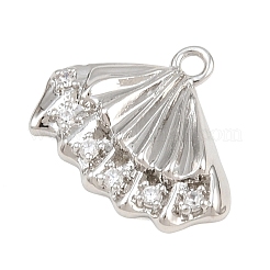 Brass Micro Pave Clear Cubic Zirconia Pendants&nbsp;CU-CBA0565-05P