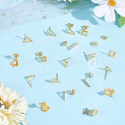 100Pcs 5 Style 201 Stainless Steel Stud Earring Findings with Hole&nbsp;EJEW-ME0001-01