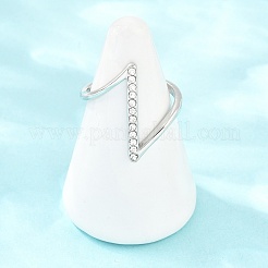 304 Stainless Steel Rhinestone Finger Rings for Women&nbsp;SA-CBA45D5-28B-P