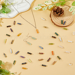 40Pcs 20 Styles Natural & Synthetic Mixed Gemstone Copper Wire Wrapped Pendants&nbsp;PALLOY-FH00019