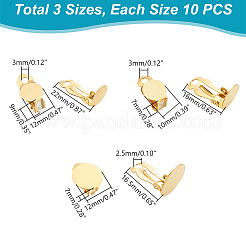 30Pcs 3 Styles 304 Stainless Steel Clip-on Earring Findings&nbsp;FIND-UN0003-60