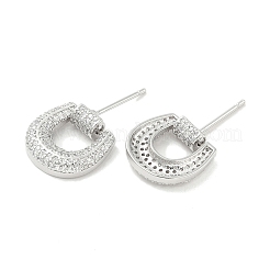 Rack Plating Brass Micro Pave Clear Cubic Zirconia Stud Earrings for Women&nbsp;EJEW-M260-11P
