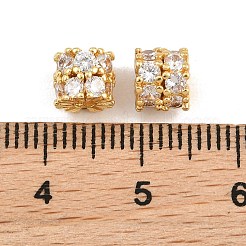 Brass Micro Pave Clear Cubic Zirconia Beads&nbsp;KK-CBA78C7-12G