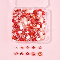 156Pcs 11 Styles Handmade Millefiori Glass Bead Strands&nbsp;LAMP-FS0001-29