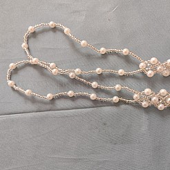 Rhombus Plastic Pearl with Glass Seed Beaded Stretch Toe Ring Anklets for Women&nbsp;FS-WGADC6C-01