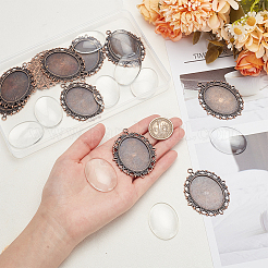 DIY Blank Oval Pendant Making Kit&nbsp;DIY-PH0020-80