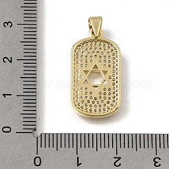 Brass Micro Pave Clear Cubic Zirconia Pendants&nbsp;KK-C262-20G