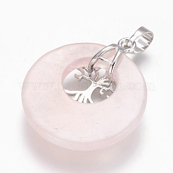 Natural Rose Quartz Pendants&nbsp;G-F573-C12