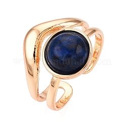 Round Natural Lapis Lazuli Finger Rings&nbsp;RJEW-N046-10E