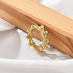 Rack Plating Brass Cuff Rings for Women&nbsp;RJEW-M028-115G