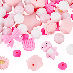 60Pcs Silicone Beads for DIY Big Themed Jewelry&nbsp;SIL-TA0003-37