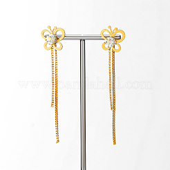 Elegant Hollow Butterfly Tassel 201 Stainless Steel Stud Earrings&nbsp;YA6083
