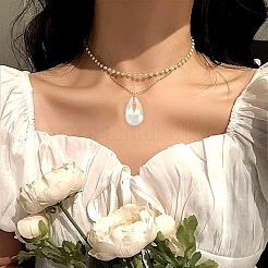 30Pcs Faceted Glass Pendants&nbsp;GLAA-YW0005-49