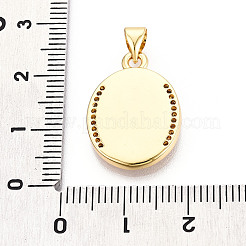 Brass Micro Pave Clear Cubic Zirconia Pendants&nbsp;KK-N268-24G
