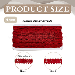 25M Polyester Braided Lace Trim&nbsp;OCOR-WH0082-300A