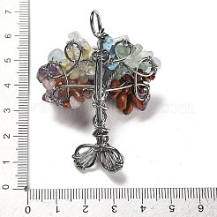 Natural Mixed Gemstone Chip Big Pendants&nbsp;G-F763-06P