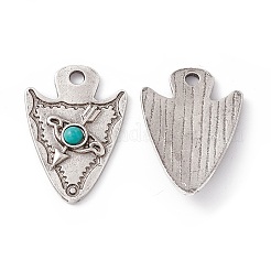 Synthetic Turquoise Half Round Pendants&nbsp;PALLOY-D013-03AS
