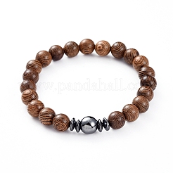 Unisex Wood Beads Stretch Bracelets&nbsp;BJEW-JB04965