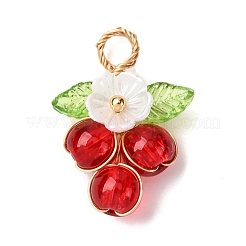 Spray Painted Crackle Glass Pendants&nbsp;PALLOY-JF04489
