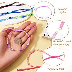 14Pcs 7 Colors Segment Dyed Nylon Braided Cord Bracelet Makings&nbsp;AJEW-TAC00014
