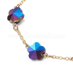 Brass Cable Chains Beads Bracelets for Women&nbsp;BJEW-JB11470-03