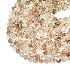 Natural Black Gold Rutilated Quartz Beads Strands&nbsp;G-C116-A45-02