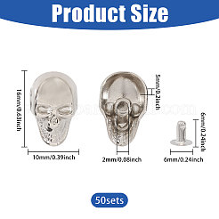 50Pcs Skull Alloy Rivets&nbsp;FIND-CA0011-72A-P
