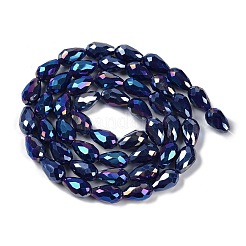 Opaque Solid Color Electroplate Glass Beads Strands&nbsp;EGLA-N013-P4mm-B03