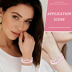 1Pc Natural Rose Quartz Round Bead Stretch Bracelets&nbsp;BJEW-PA0001-13