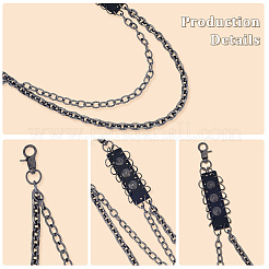 1Pc Alloy Double Layer Chain Belts for Pants&nbsp;AJEW-GF0011-93D