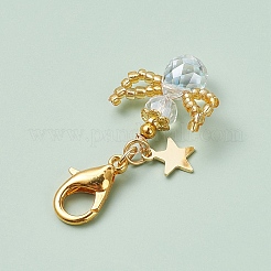 Angel Glass Seed Beads Pendant Decorations&nbsp;HJEW-MZ00108