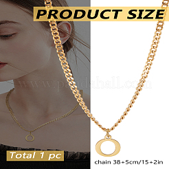 1Pc 304 Stainless Steel Letter Pendant Necklaces&nbsp;NJEW-LP0001-33O-G