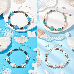 Pcs Coconut Braided Bead Bracelets&nbsp;BJEW-SC0001-49