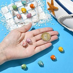12Pcs 6 Colors Handmade Printed Porcelain Beads&nbsp;PORC-CJ0001-35