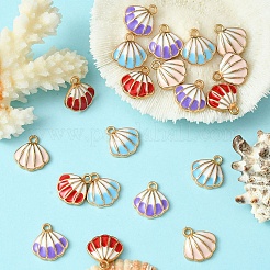 20Pcs 4 Colors Alloy Enamel Pendants&nbsp;ENAM-YW0003-98