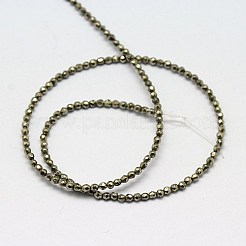 Natural Pyrite Beads Strands&nbsp;G-L031-2mm-03