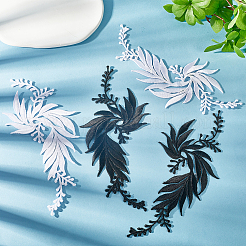 4Pcs 4 Styles Leaf Computerized Embroidery Cloth Iron on/Sew on Patches&nbsp;DIY-GF0007-58