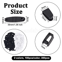 200Pcs 2 Colors Badge Strap Clip Key Chain Connector Plastic Keychain Clip for Card Holder&nbsp;FIND-OC0002-90