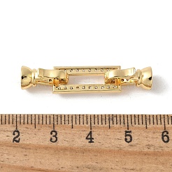 Brass Pave Clear Cubic Zirconia Fold Over Clasps&nbsp;KK-M320-14G