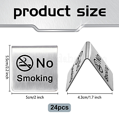 24Pcs Stainless Steel No Smoking Sign&nbsp;AJEW-WA0001-68
